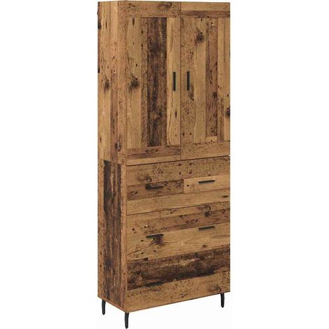 2 pcs Armoires Hauts de rangement - Armoires De Chambre avec tiroir Bois ancien Bois d'ingénierie fr6707 - Maison La Vie (1/5)