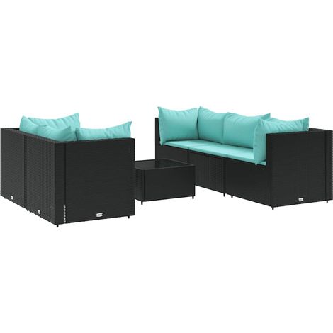 Maison Exclusive - Set Mobili da Giardino 6 pz con Cuscini in Polyrattan Nero