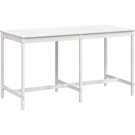 Maison Exclusive - Gartentisch Weiß 203,5x90x110 cm Massivholz Ki