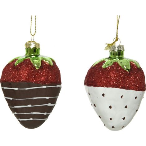 PALLA VETRO FRAGOLA 6X6X8CM ASS PREZZO CADUNO INDICARE LA PREFERENZA
