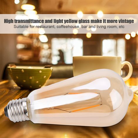 Lampe à LED E27 Vintage Verre Marron Décorative pour Café Restaurant Éclairage Rétro Ampoule 2W (1/5)