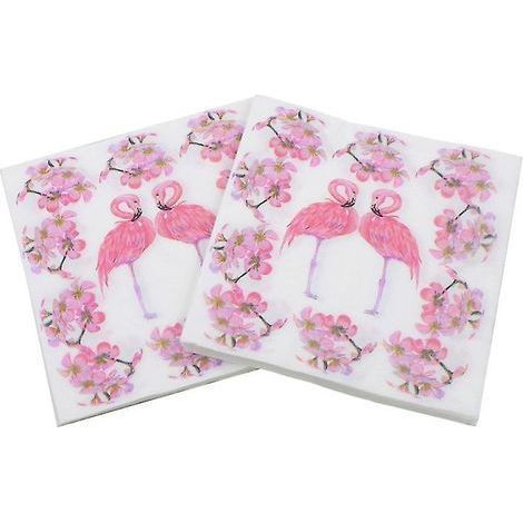 40 serviettes flamant rose (1/3)