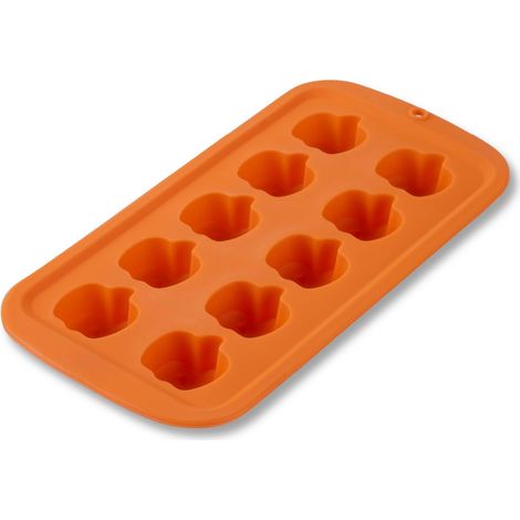 Mini moule à chocolat/glaçons en forme de citrouille - 10 moules d'Halloween en silicone orange - Passe au lave-vaisselle - Idéal pour les friandises créatives