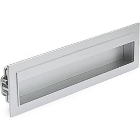 tirador embutido kara. plástico resistente. aluminio ral 9006 - qq
