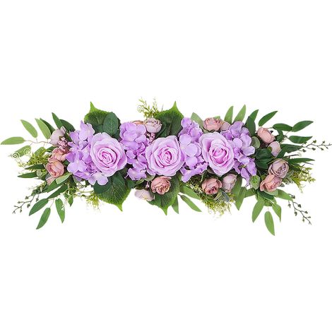 [50188cm Violet clair] Composition de roses artificielles pour arches de mariage, guirlandes florales de table et décorations de miroirs (1/2)