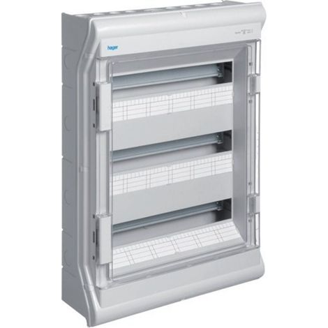 HAGER VE318E  Scatola di distribuzione da superficie Vector VE a 3 file 54 IP55
