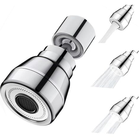 360° drehbarer Küchenarmatur-Adapter: Strahlregler für Wasserhähne, kompatibel mit 3 Modi – Küchenspüle, Geschirrspüler und Spülbecken – ideal für die Verwendung mit jeder Küchenspüle.