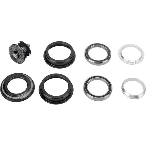Gioco di gestione Viaron 44mm doppio cuscinetto per MTB, compatibile con forcella e attacco manubrio, colore nero. (1/5)