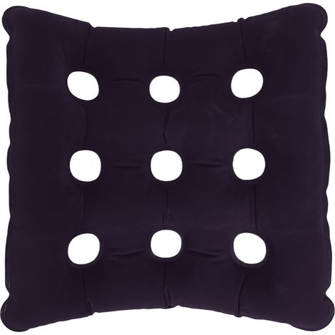 Coussin gonflable épais en tissu floqué anti-escarres, respirant, pour voiture, bureau ou fauteuil roulant (bleu) (1/5)