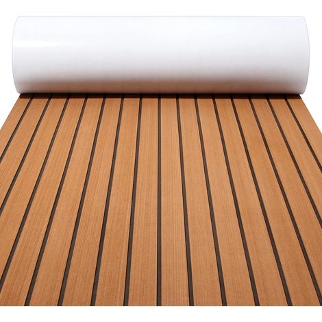 240x90cm Tapis Bateau en Mousse Eva, Teck Tapis Pont de Bateau, Faux Tapis pour Bateau, Tapis Bateau Revêtement Sol, Auto-Adhésif Tapis de Sol Synthétique pour Bateau Yacht (1/5)