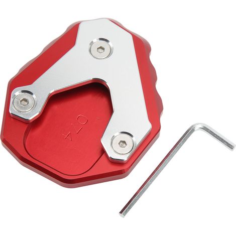 Plaque d'élargissement pour béquille moto en alliage d'aluminium, patin de support latéral de rechange pour CB500X 2019+ (Rouge) (1/5)