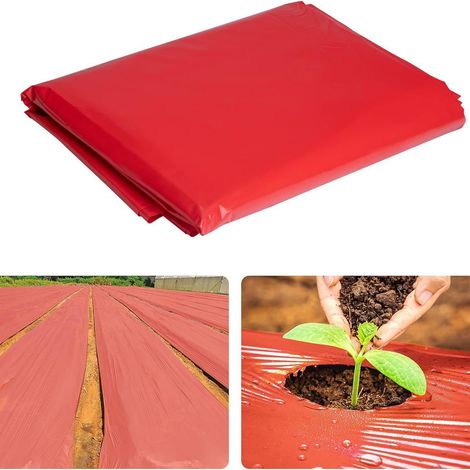 Filiyano-Film plastique rouge pour paillis de jardin 1,2 x 7,5 mètres (1/5)
