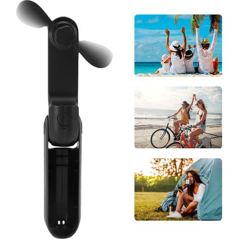 Ventilateur Pliable Portable Ultra Ventilation 3 Vitesses Batterie 2000mAh Silencieux pour Bureau, Maison, Camping, Voyage (1/5)