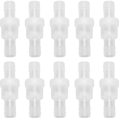 Clapet anti-retour 1 voie, tuyau d'arrêt d'eau translucide avec ressort pour l'industrie chimique 12mm/0,5 pouces 10 pièces (1/5)