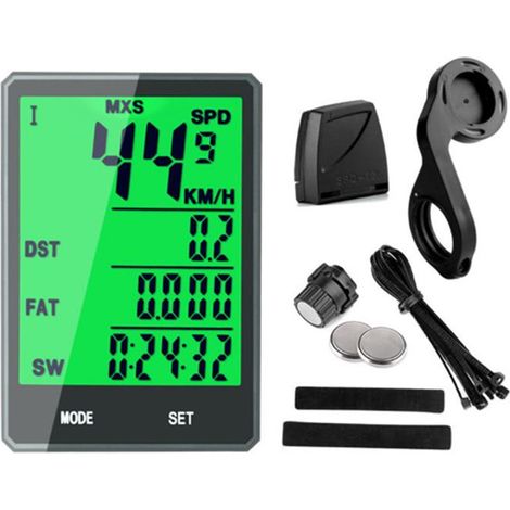 Compteur Kilometrique de Vélo sans Fil, Ordinateur de Vélo de Route Etanche avec Support et Accessoire (1/5)