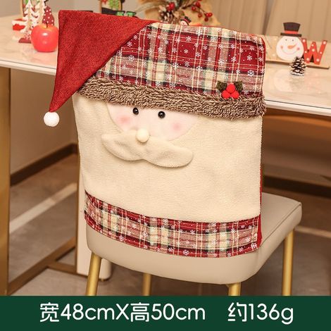 Décorations de Noël, housses de chaises avec chapeaux, housses de tabourets, housses de chaises en peluche, décoration intérieure européenne et américaine, mini foulards de Noël