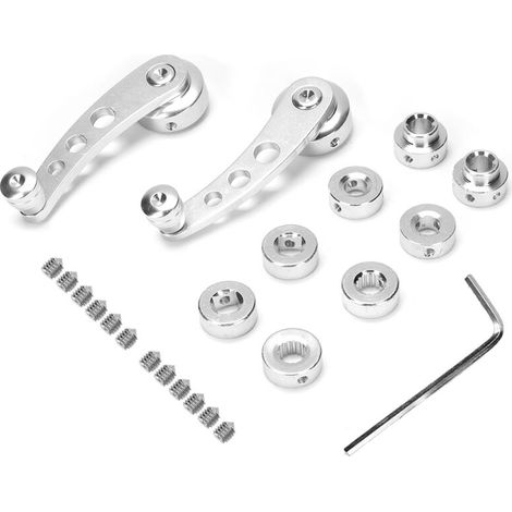Fenstergriff, 3-Zoll-Fensterkurbel-Set aus silberfarbener CNC-gefräster Aluminiumlegierung, passend für Chevrolet-Fahrzeuge (1/4)