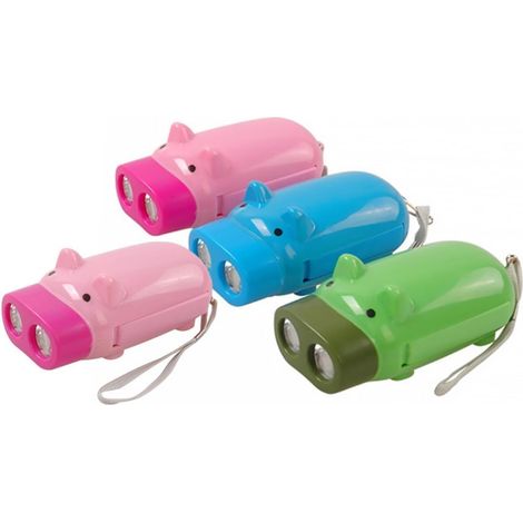 Lot de 4 lampes poche LED portables en forme cochon pour garçons (1/5)