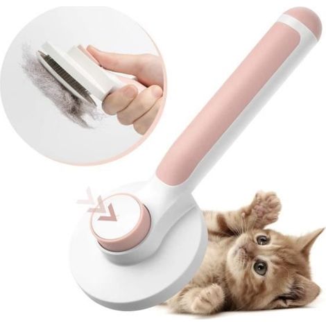 Brosse - Autonettoyante - Élimine 95% des poils morts - Pour chat et chien - Poils longs et courts (1/4)