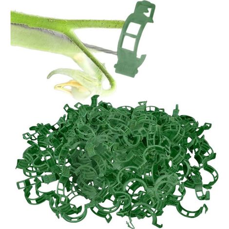 Fixation Clip Vert pour Plantes – Lot de 100 Pinces pour Tomates, Vigne et Support de Culture, Accessoire de Suspension et d'Escalade.-x