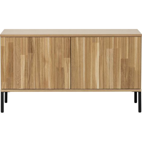 Meuble TV 2 portes 100x44x56 cm en bois naturel et métal - OROD (1/5)