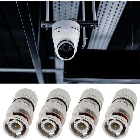 Lot de 10 Connecteurs BNC Femelles à Visser pour Caméras de Vidéosurveillance Coaxiales RG6 Et RG59 (1/4)