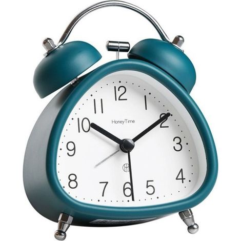 Horloge Rétro Mécanique à Double Cloche en Métal, Alarme de Bureau, de Maison, Analogique, Silays euse avec Veilleuse (1/4)