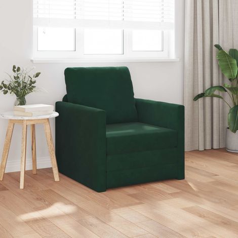 Schlafsofa Dunkelgrün 74 x 77 x 81 cm Samt