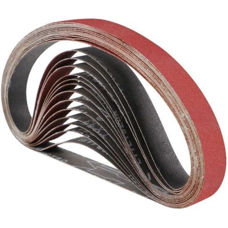 Sanding belt 25 x 762 mm - Mixed sanding belt set (3 grits 60/80/120/180/240) for belt sanders (15 pieces)