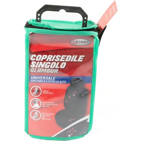 Glamour Coprisedile Singolo anteriore Universale nero-rosso