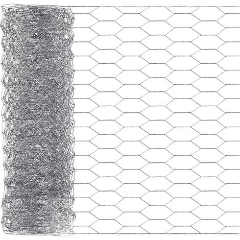 Malla de alambre hexagonal galvanizada de 1 m x 0,4 m para manualidades, jardinería y aves de corral. Red de tela para gallinas, perros y conejos.