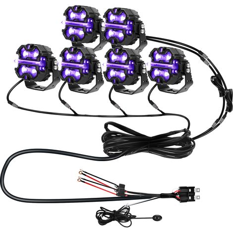 RGB LED Scheinwerfer Kabelsatz 6-fach DT-Stecker Touch-Schalter 30A+30A Relais (1/5)