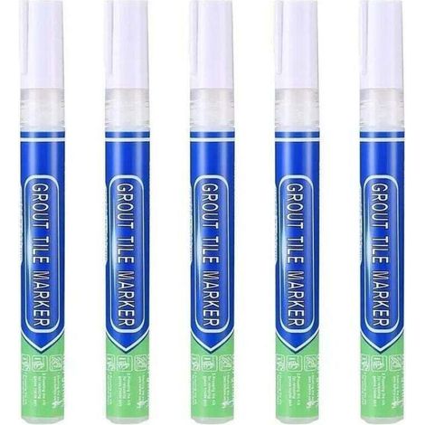 Stylo de réparation étanche pour joints - 5 pièces - Pour joints blancs - Carrelages muraux et sols HBCL (1/4)