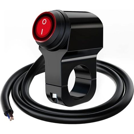 Ecleanfy - 12V Moto ATV Interrupteur de Phare de Guidon étanche, Interrupteur Marche/Arrêt de la Lumière de Tache de Brouillard LED