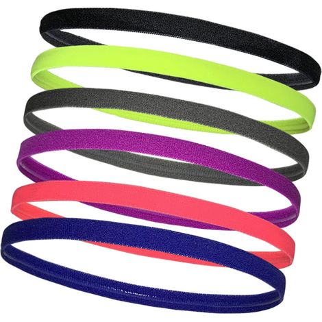 Lot de 6 Bandeaux de Sport en Coton Doux, Extensible, évacuant l'humidité, Antidérapant, 25 X 1 Cm, pour Course à Pied, Gym, Yoga, Hommes et Femmes (1/5)