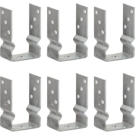 vidaXL Fence Anchors 6 pcs Silver 9x6x15 cm Galvanised Steel