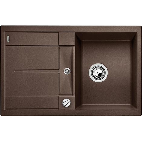 METRA 45 S Évier de Cuisine Rectangulaire en Granit pour Meubles Bas de 45 cm de Large Avec Égouttoir Intégré Marron 515038 (1/5)