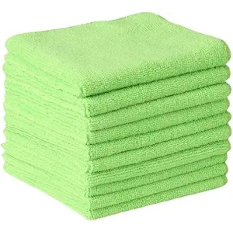 Lot de 10 serviettes absorbantes en microfibre, 40 x 40 cm, vertes