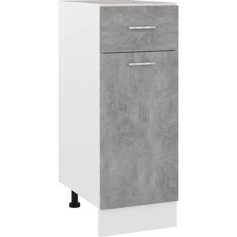 Armoire de plancher à tiroir, Armoire de cuisine, Elément bas de cuisine Gris béton 30x46x81,5 cm Aggloméré HYB88399 (1/5)
