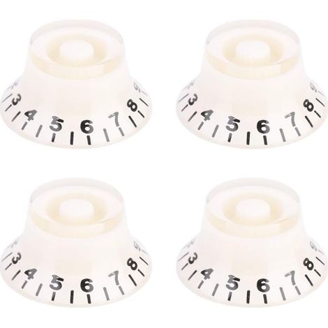 Boutons de Commande de Guitare, 4pcs Boutons de Commande de Guitare électrique, Boutons de Commande de Vitesse de tonalité de Volume pièces Accessoires pour Guitare électrique(Noir et Blanc) (1/5)