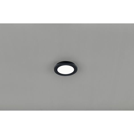 Camillus Runde Deckenleuchte Led Dimmbar Schwarz IP44 Ø17 cm Trio Lighting