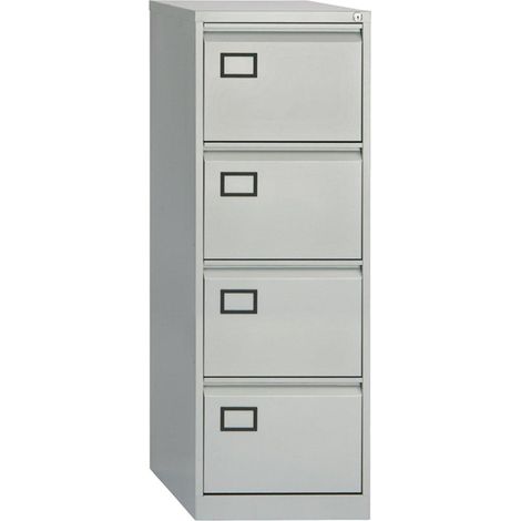Bisley 4 Drawer Foolscap Filing Cabinet AOC4 - Goose Grey (1/2)