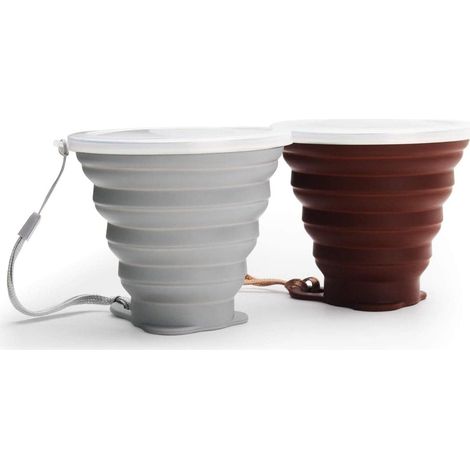 Mug de voyage portable, tasse légère, sans BPA ni FDA, grande capacité (270 ml), en silicone pliable. (1/5)