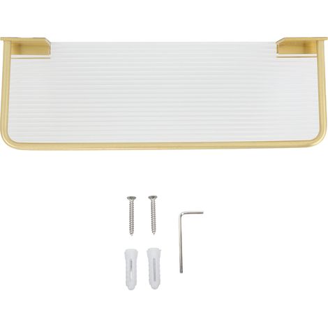 Schwebendes Wandregal aus Aluminium und Acryl, dekoratives Aufbewahrungsregal für Küche, Bad, Wohnzimmer, Schlafzimmer, Goldfarben (1/5)
