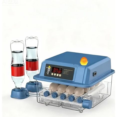 Couveuse Oeuf Automatique, Incubateur Oeuf Automatique avec Contrôle Température/Humidité, Retournement Auto,Éclairage Intégré, Double Alimentation pour Poulets, Canards, Cailles, Oies (15 Oeuf) (1/5)