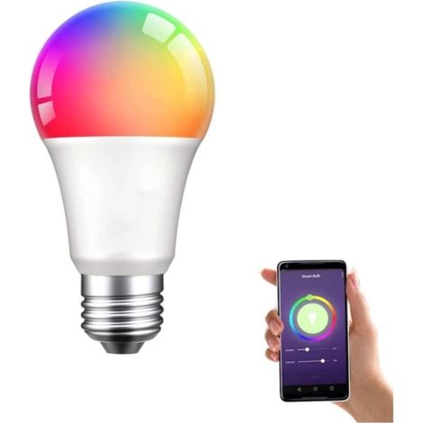 Intelligente LED-Lampe E27 9W RGBCW Farbwechsel 2200-6500K 1000lm Kompatibel mit Alexa, Google Assistant (1 Stück, E27) (1/4)