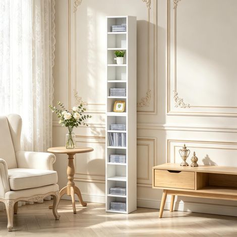 Tour de rangement moderne, meuble TV élégant, armoire de rangement à étagères hautes (uniquement avec armoire de rangement) (1/4)