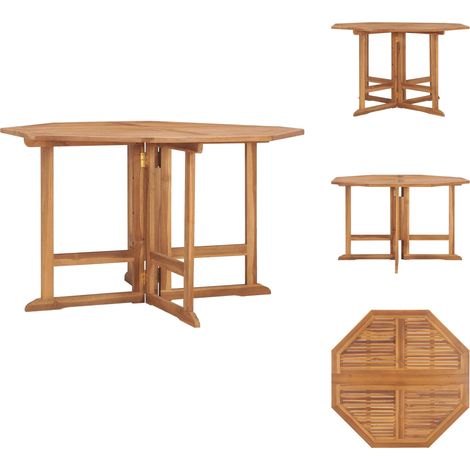 Gartentische - Living Garten-Esstisch Klappbar 110x110x75 cm Massivholz Teak (1/5)