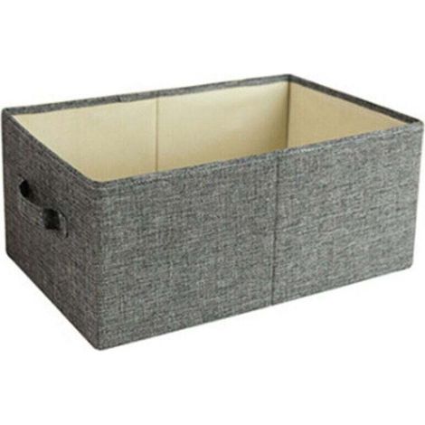 Boîte de Rangement pour Vêtements et Livres en Tissu Non Tissé Gris L (1/4)