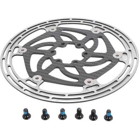 Disque de frein de vélo ultraléger en fibre de carbone creuse flottante avec 6 vis pour VTT et vélo de route (1/5)